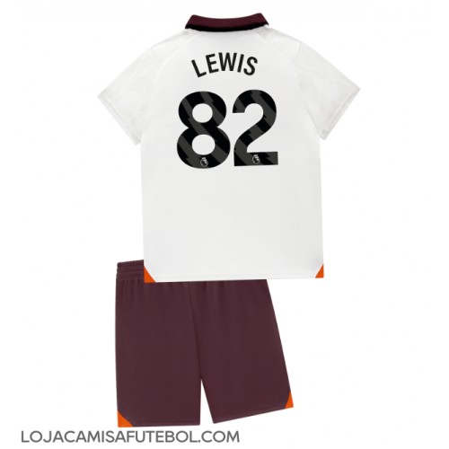 Camisa de Futebol Manchester City Rico Lewis #82 Equipamento Secundário Infantil 2023-24 Manga Curta (+ Calças curtas)